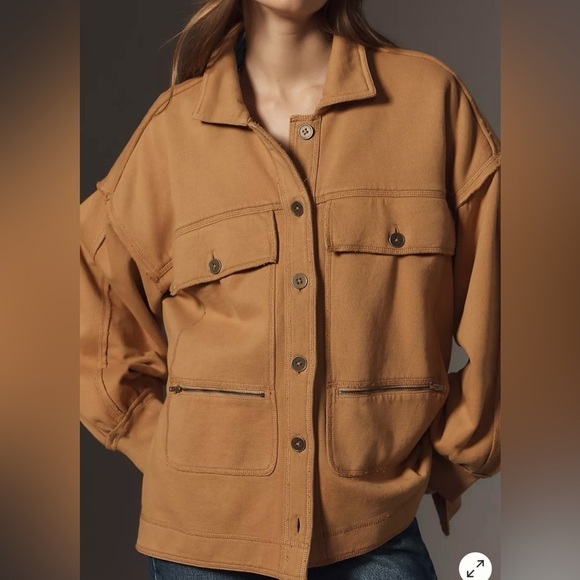 Pilcro Jackets & Blazers - Anthropologie Pilcro Honey Micro Fleece Button Front Jacket